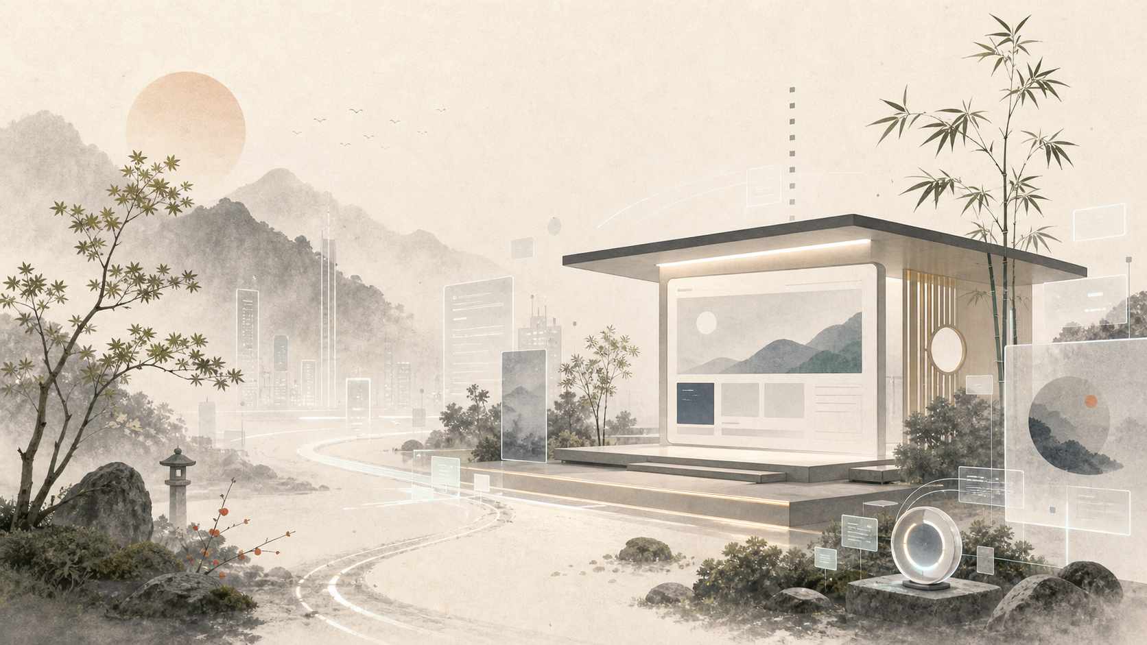 Paysage poetique representant la modernisation d'un site internet